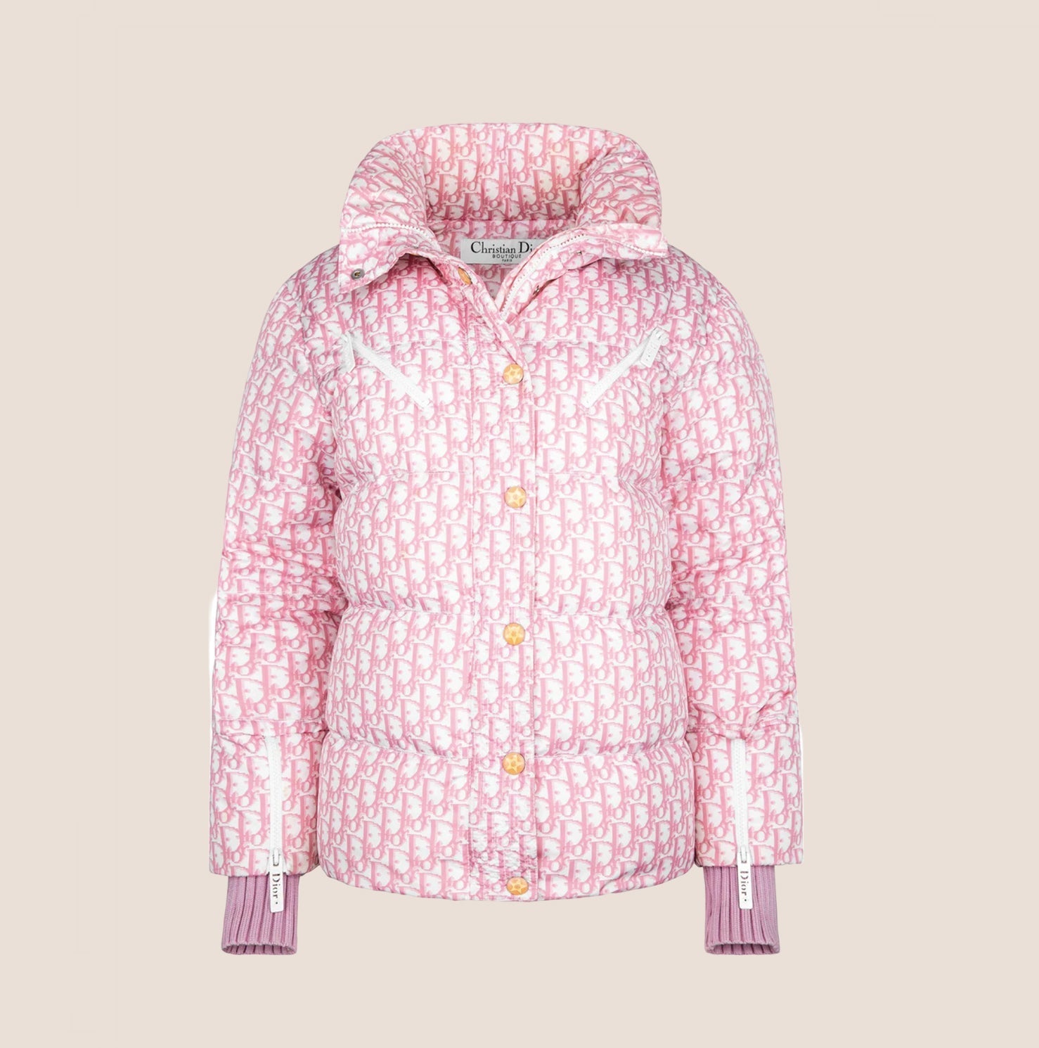 CHRISTIAN D1OR 2004 PINK GIRLY TROTTER PUFFER JACKET