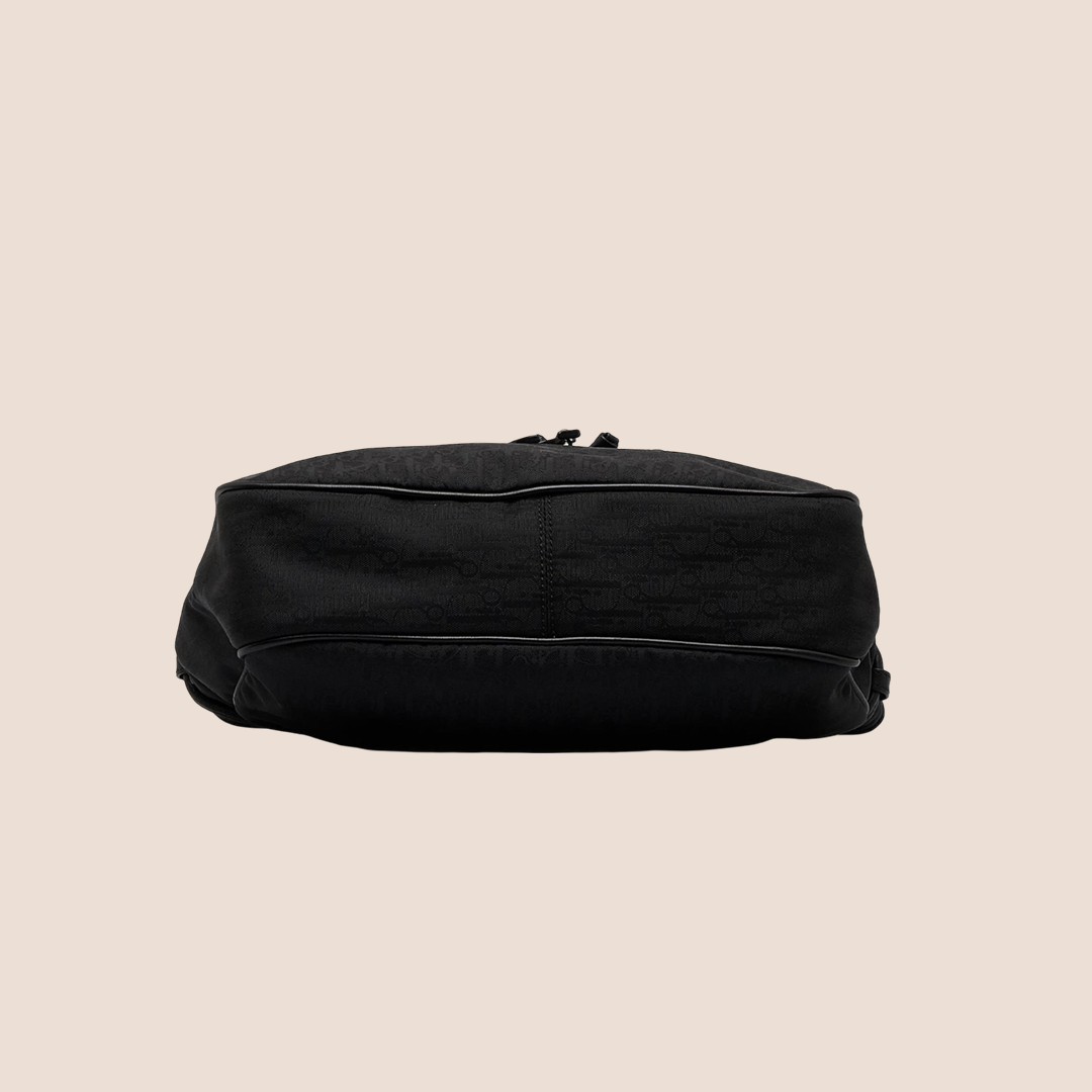 CHRISTIAN D1OR BLACK D1ORISSIMO CANVAS BOW SATCHEL
