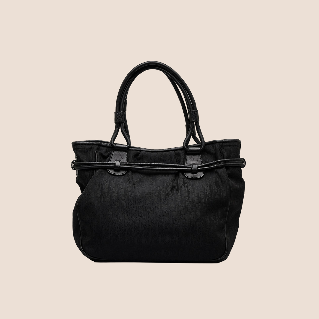 CHRISTIAN D1OR BLACK D1ORISSIMO CANVAS BOW SATCHEL