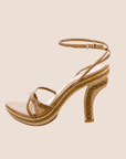 CHRISTIAN D1OR BROWN LEATHER BRAIDED SANDALS