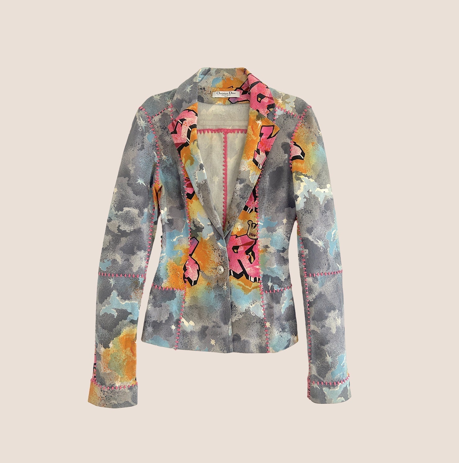 CHRISTIAN D1OR 2004 "D1OR KAOS" GRAFFITI PRINT BLAZER