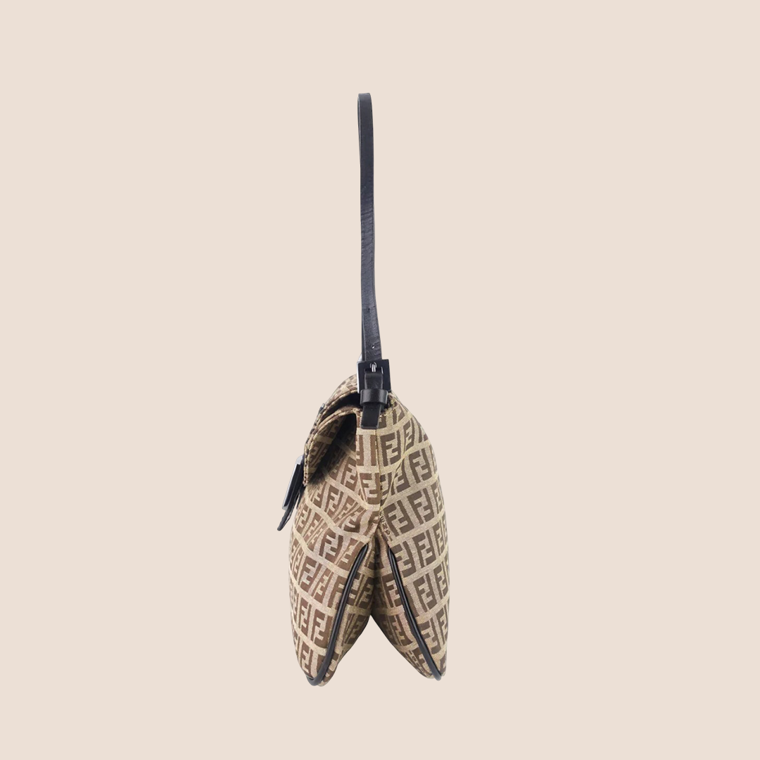 FNDI 2000 BROWN ZUCCHINO CANVAS DOUBLE FLAP BAG