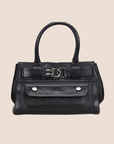 CHRISTIAN D1OR BLACK LEATHER FLIGHT TOTE BAG