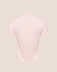 CHRISTAN D1OR PINK DENIM LOGO PATCH T-SHIRT