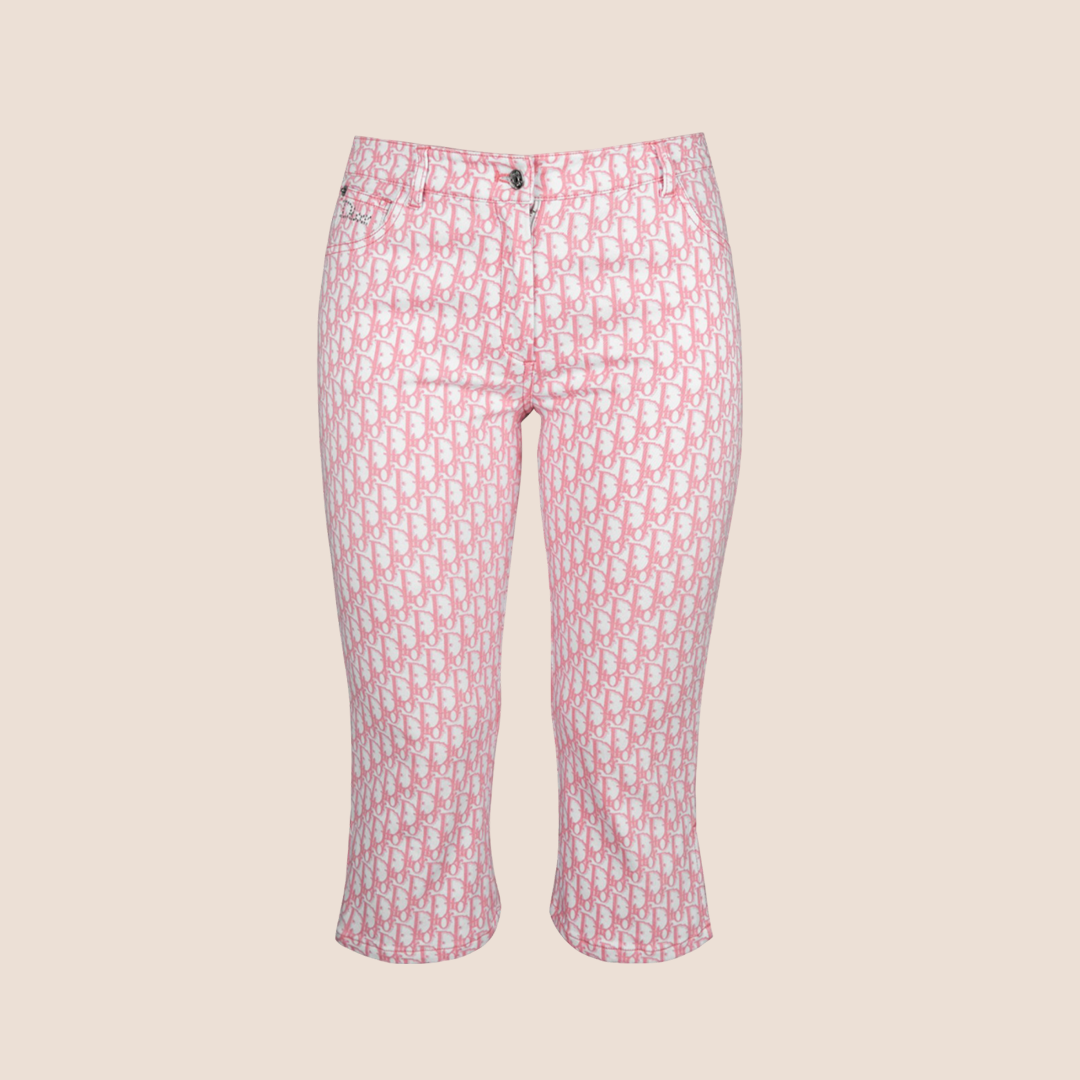 CHRISTIAN D1OR 2004 GIRLY PINK TROTTER CROPPED PANTS