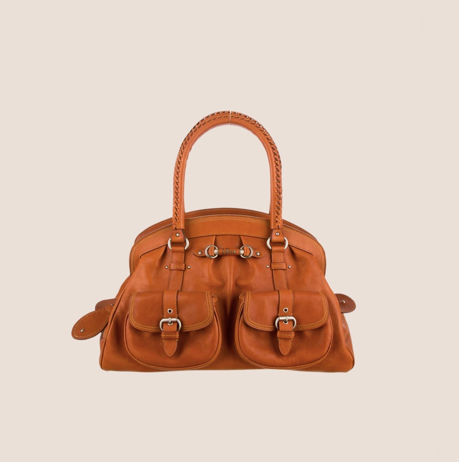 CHRISTIAN D1OR 2007 ORANGE LEATHER MY D1OR BAG