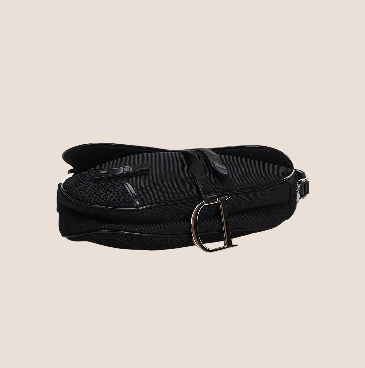CHRISTIAN D1OR BLACK MESH SADDLE BAG