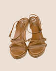 CHRISTIAN D1OR BROWN LEATHER BRAIDED SANDALS