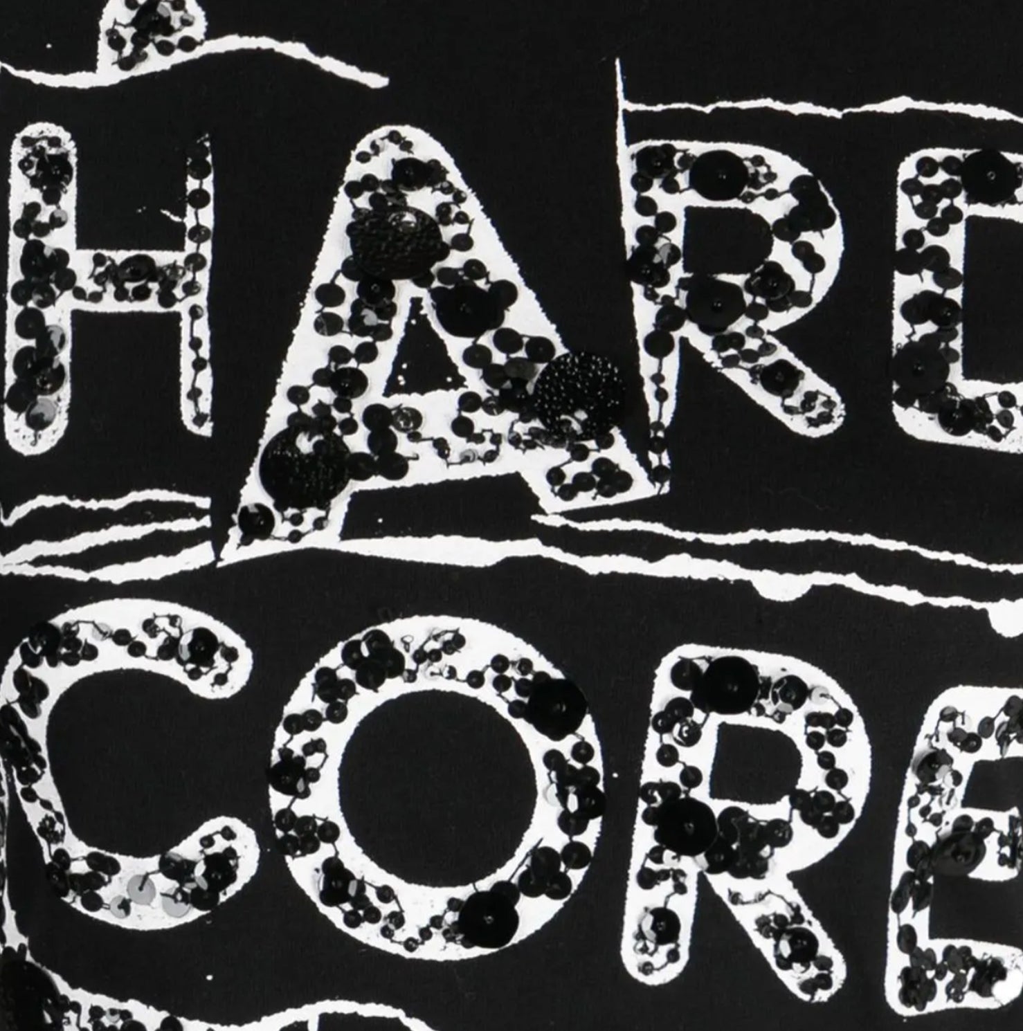 CHRISTIAN D1OR 2003 BLACK HARDCORE PRINT T-SHIRT
