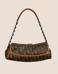 CHRISTIAN D1OR BROWN TROTTER ROMANTIQUE BAGUETTE BAG