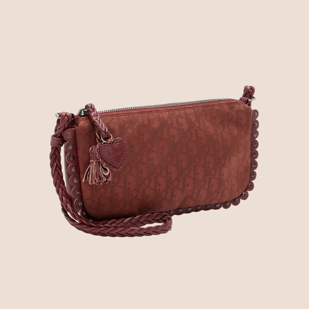 CHRISTIAN D1OR BURGUNDY D1ORISSIMO CROSSBODY BAG