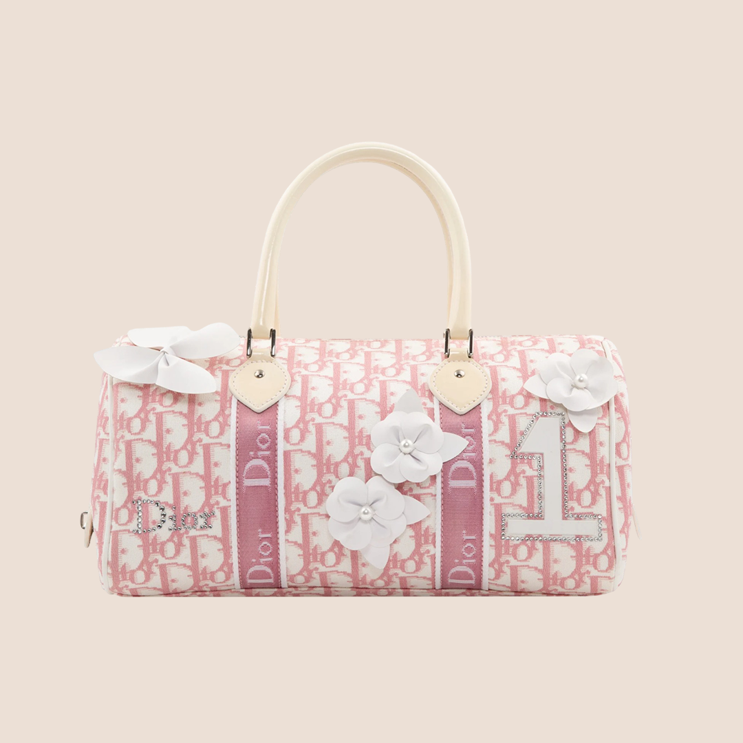 CHRISTIAN D1OR 2004 PINK TROTTER GIRLY BOSTON BAG