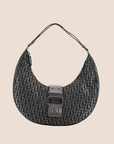 CHRISTIAN D1OR BLACK D1ORISSIMO METALLIC HALF MOON BAG