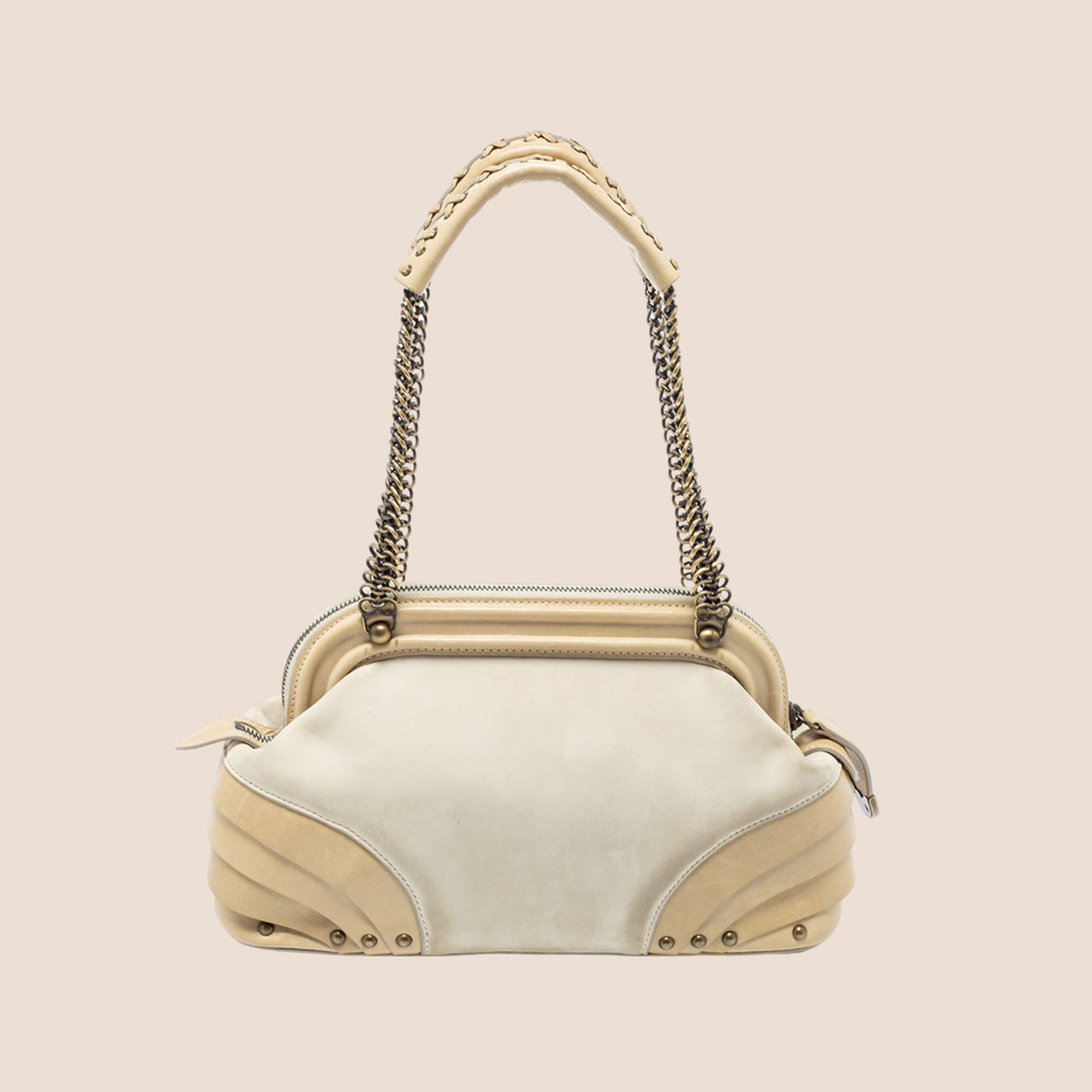CHRISTIAN D1OR 2007 CREAM JEANNE FRAME BAG