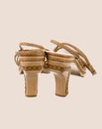 CHRISTIAN D1OR BROWN LEATHER BRAIDED SANDALS