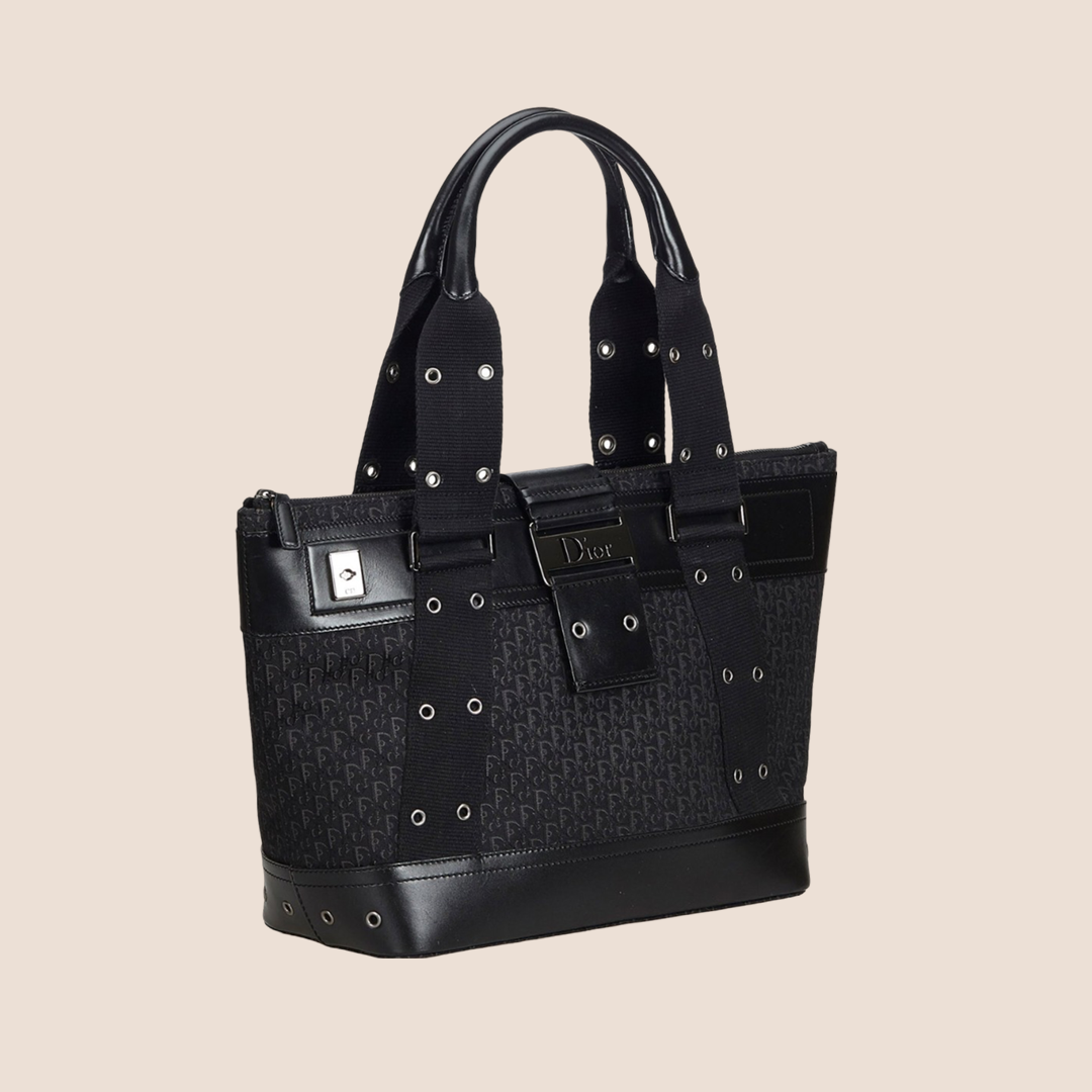 CHRISTIAN D1OR BLACK D1ORISSIMO STREET CHIC TOTE BAG