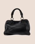 CHRISTIAN D1OR 2006 BLACK PEBBLED CALFSKIN GAUCHO TOP HANDLE BAG
