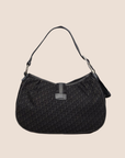 CHRISTIAN D1OR BLACK OBLIQUE BUCKLE HOBO BAG