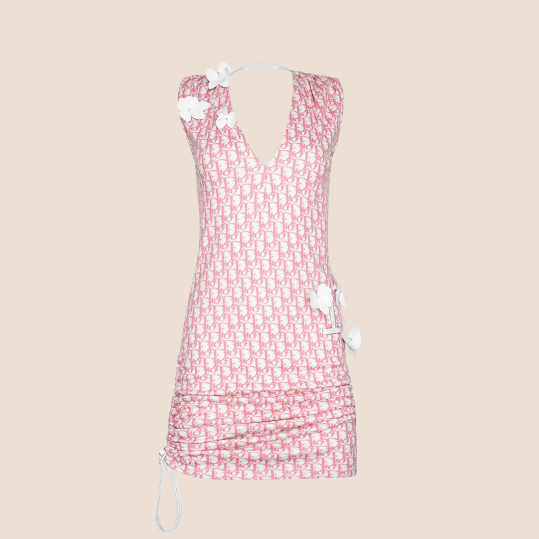 CHRISTIAN D1OR 2004 PINK D1ORISSIMO GIRLY FLOWER DRESS