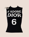 CHRISTIAN D1OR 2001 "J'ADORE D1OR 6" ZIPPER SLEEVELESS TANK TOP