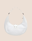CHRISTIAN D1OR 2003 WHITE LEATHER STREET CHIC HALF MOON HOBO BAG