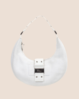 CHRISTIAN D1OR 2003 WHITE LEATHER STREET CHIC HALF MOON HOBO BAG