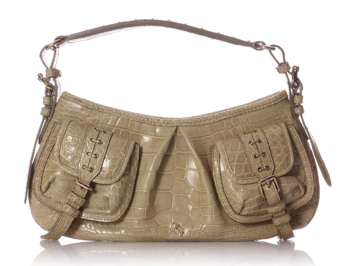 BBERRY Alligator Trench Shoulder Bag