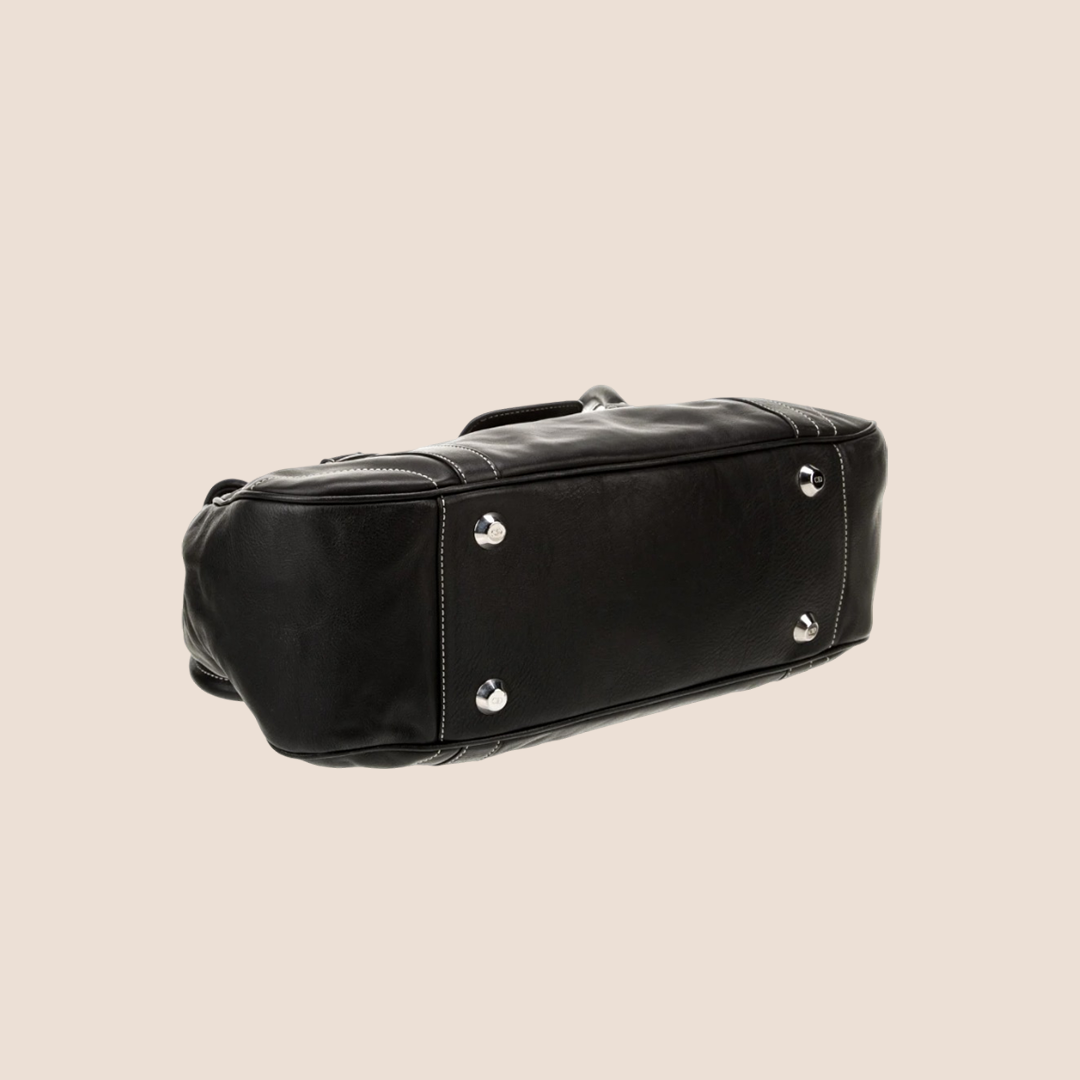 CHRISTIAN D1OR 2006 BLACK CD SAINT GERMAIN FLAP BAG