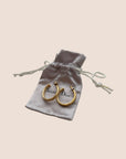CHRISTIAN D1OR 2000s GOLD PAVÉ RHINESTONE HOOPS