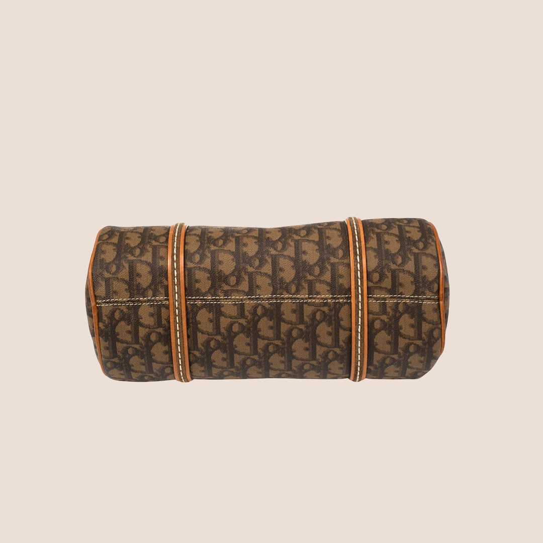 CHRISTIAN D1OR 2006 BROWN ROMANTIQUE BARREL BAG