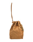 Christian D1OR Cannage Logo Charm Drawstring Small Handbag Beige Vintage 8d6rbt