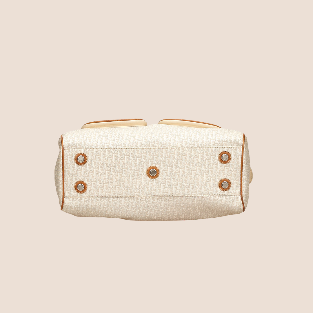 CHRISTIAN D1OR BICOLOR D1ORISSIMO CANVAS SATCHEL BAG