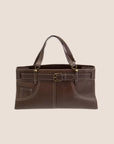 CHRISTIAN D1OR BROWN LEATHER BELTED EVERYDAY BAG