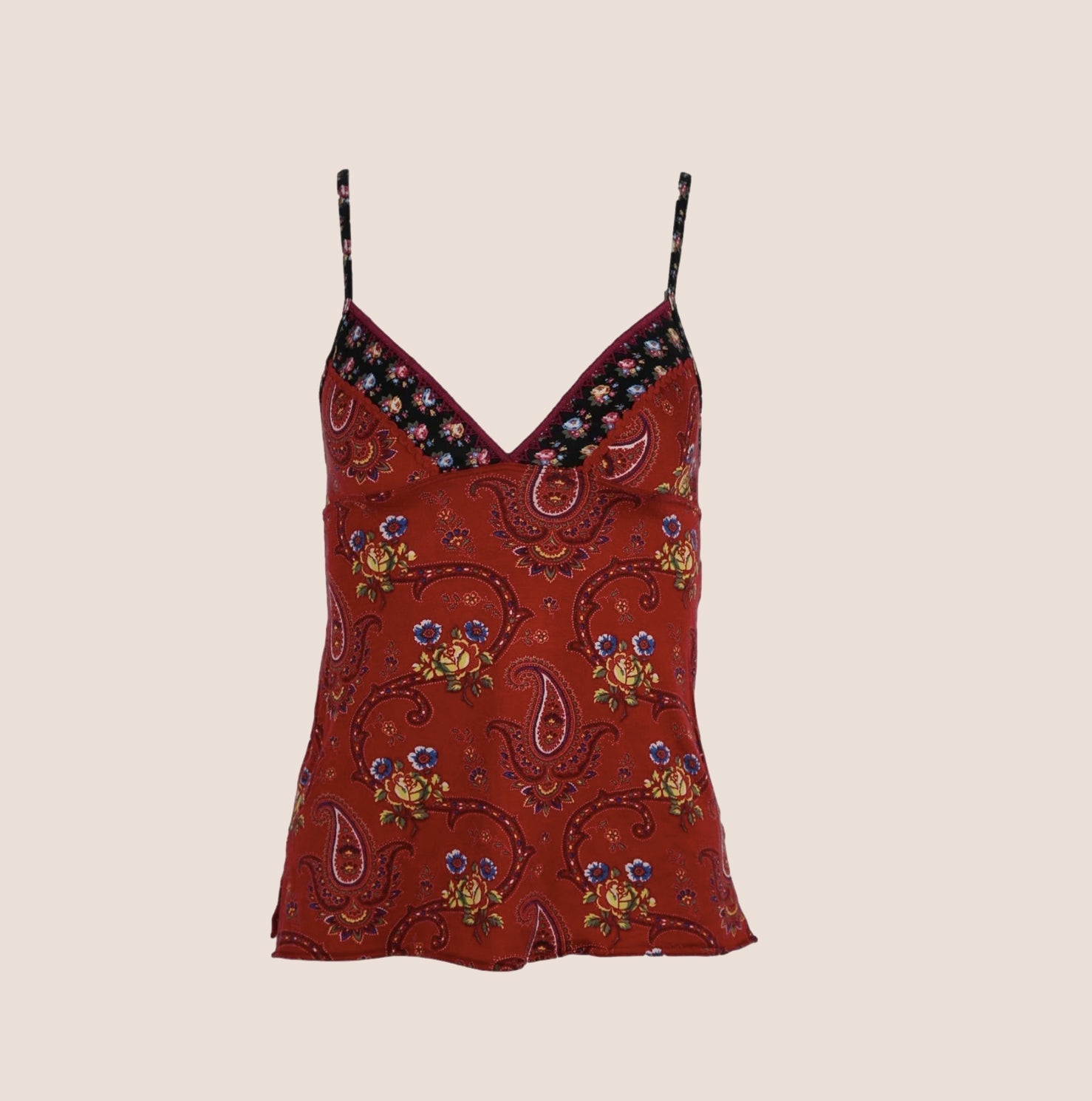 CHRISTIAN D1OR 2002 RED BANDANA PRINT CAMISOLE TOP