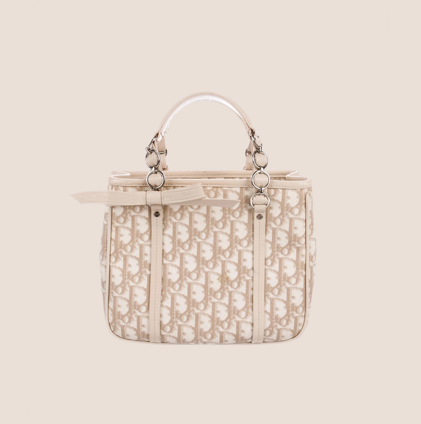 CHRISTIAN D1OR 2005 CREAM TROTTER ROMANTIQUE MINI TOTE BAG