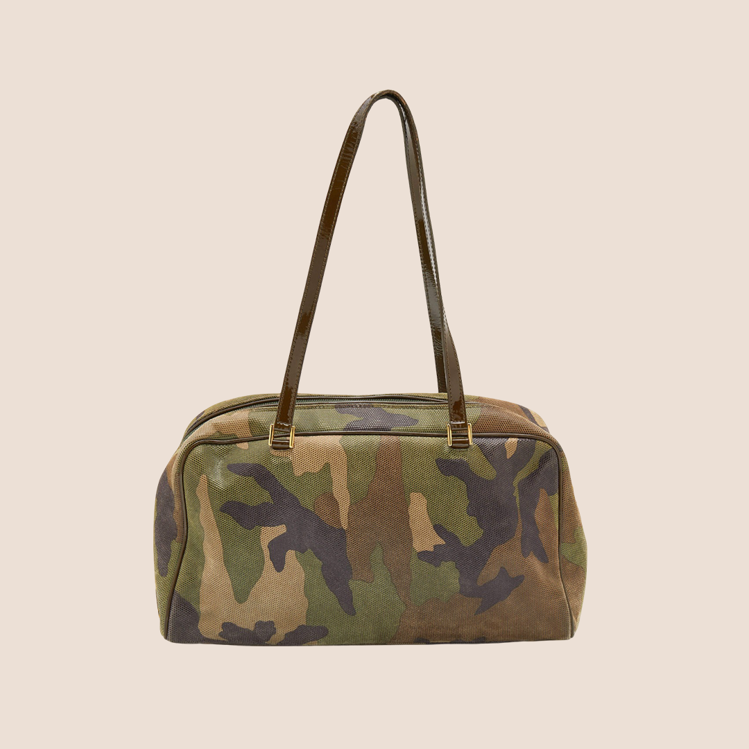 CHRISTIAN D1OR 2000 CAMOUFLAGE PRINT SATCHEL