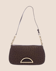 CHRISTIAN D1OR 2000 BROWN OSTRICH & CROCODILE MALICE BAG