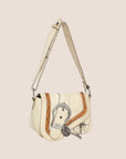 CHRISTIAN D1OR 2004 WHITE LEATHER MINI GAUCHO BAG