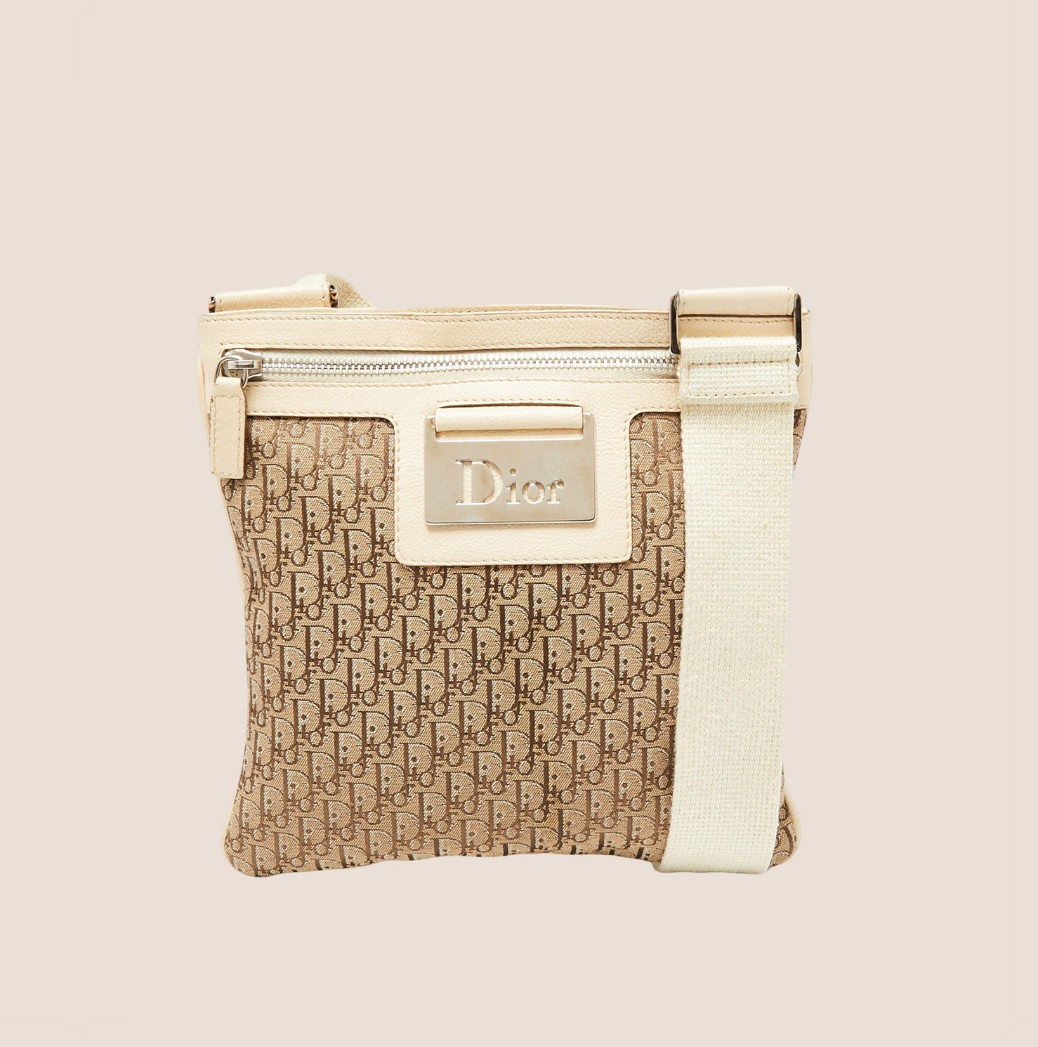 CHRISTIAN D1OR 2005 STREET CHIC BEIGE &amp; BROWN CROSSBODY BAG