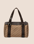 CHRISTIAN D1OR 2005 BROWN D1ORISSIMO CANVAS STREET CHIC BOSTON BAG