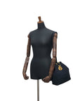 Christian D1OR Cannage Logo Charm Drawstring Shoulder bag Black Vintage i5e87z