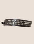 CHRISTIAN D1OR 2000 BROWN LEATHER STUDDED CD BUCKLE BELT