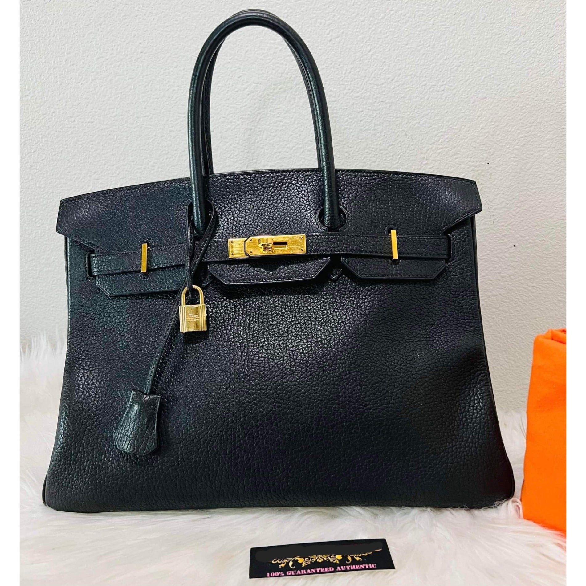 HMS Birkin 35 Black Hand Bag