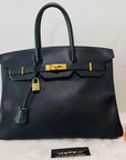 HMS Birkin 35 Black Hand Bag
