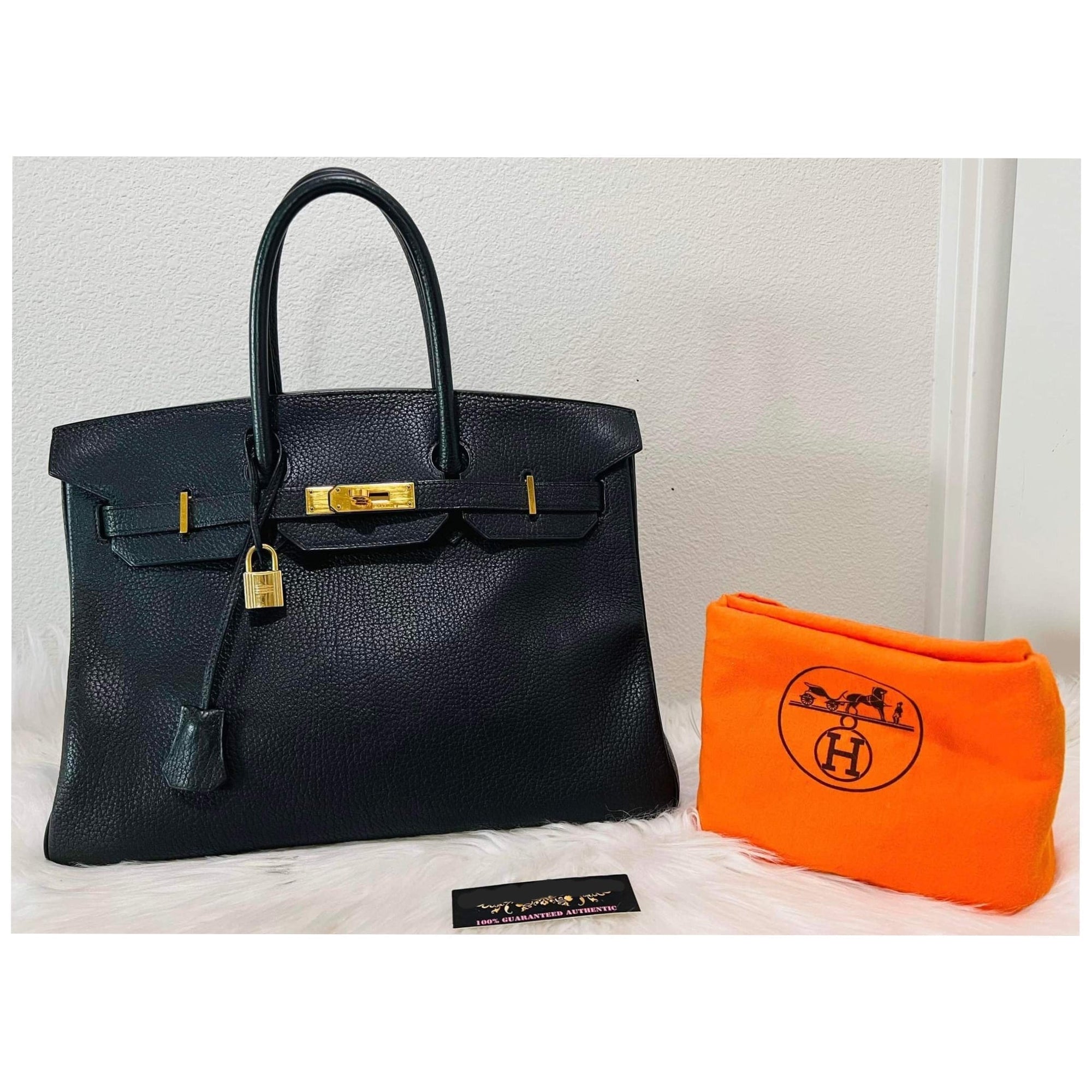 HMS Birkin 35 Black Hand Bag
