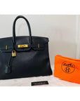 HMS Birkin 35 Black Hand Bag