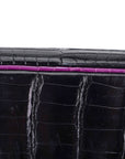 HMS Special Order HSS Birkin 35 Bag Black & Violet Porosus Crocodile with Palladium Hardware