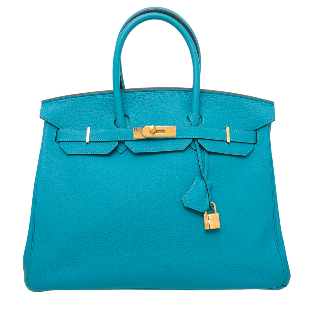 HMS Turquoise Togo Birkin 35 Bag W- Scarf