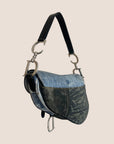 CHRISTIAN D1OR 2001 DENIM "MISS D1ORELLA" SADDLE BAG
