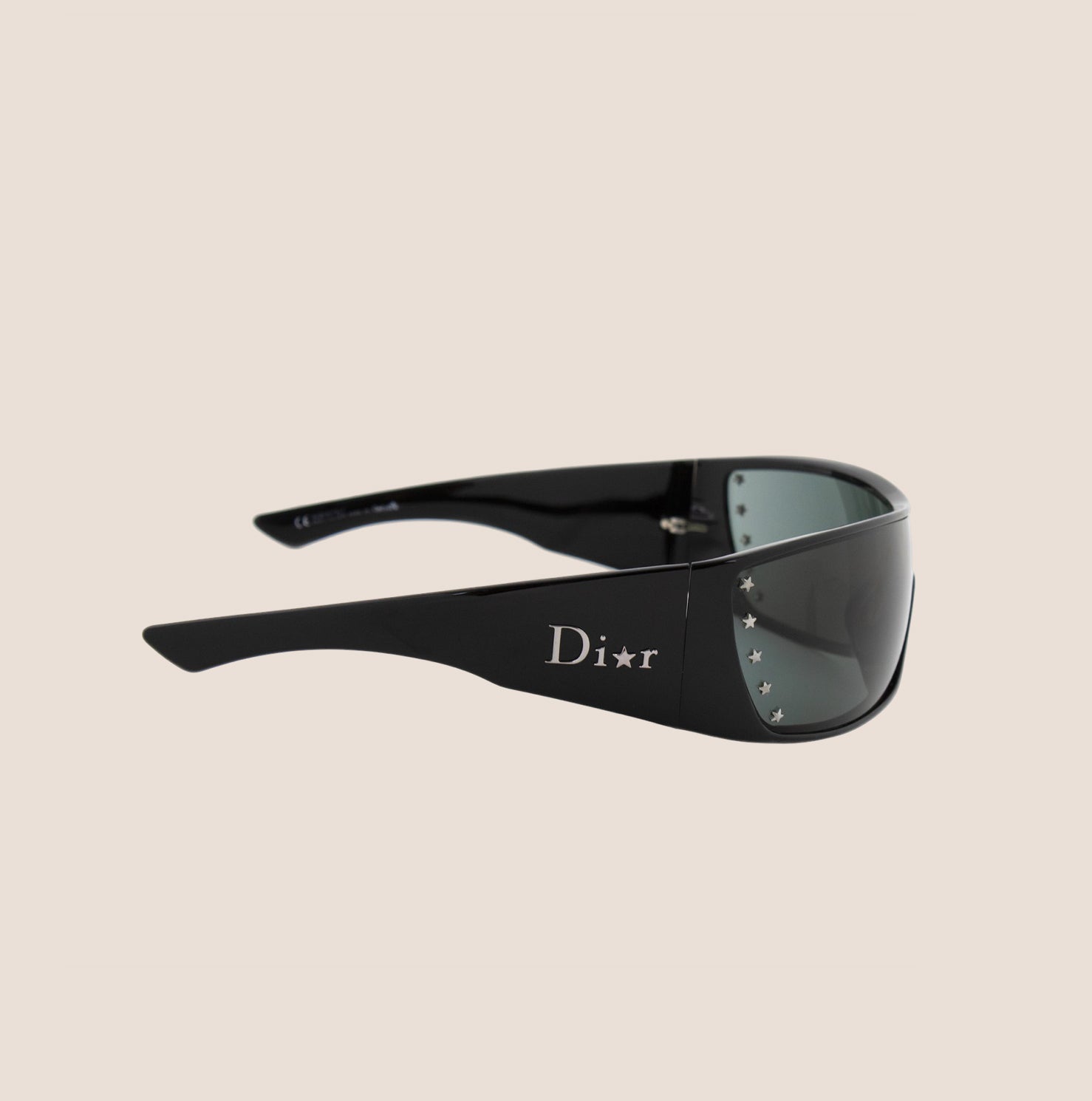 CHRISTIAN D1OR BLACK STELLE SHIELD SUNGLASSES